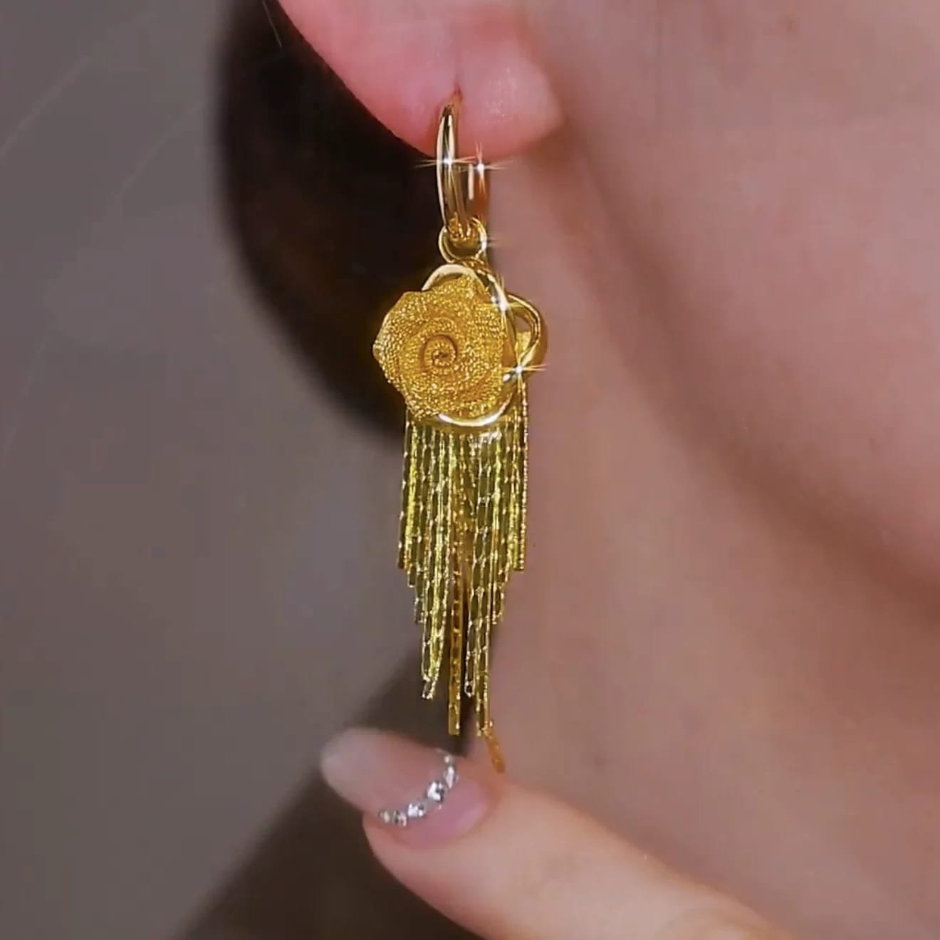 Eternal Rose Glow ear rings — Uniqal Fashion (3)